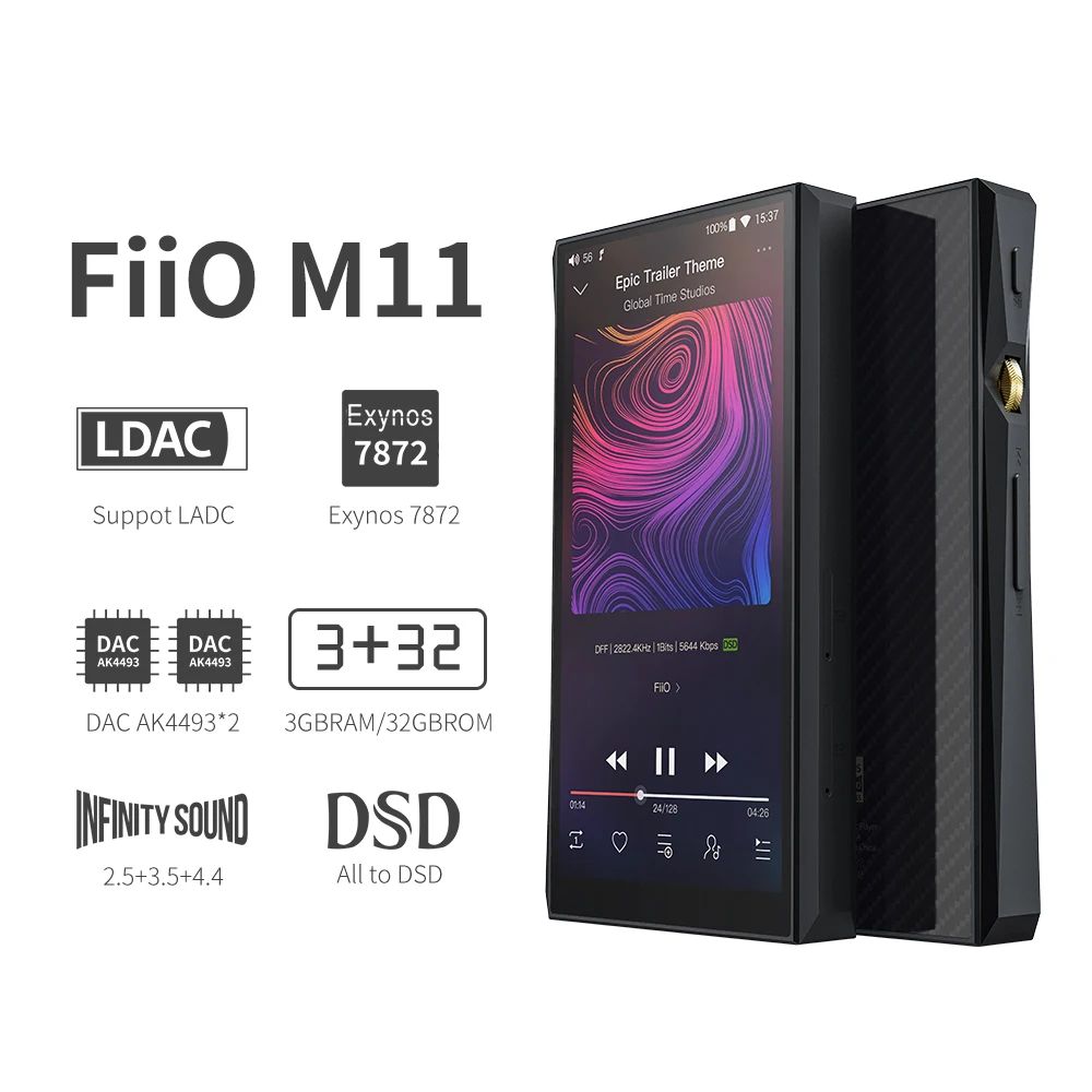 Музыкальный MP3 плеер FiiO M11 Hi Fi со сбалансированным выводом звука Android поддержка Wi