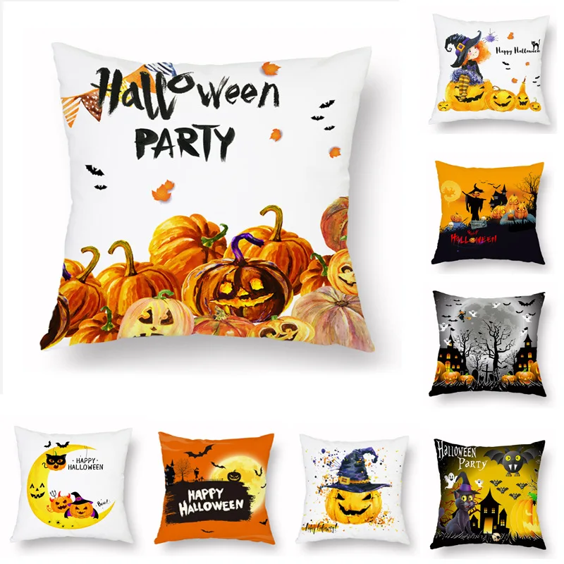 

Pillow Covers Decorative Halloween Sofa Cushion Cover Cartoon Sofa Pillow Cases Pumpkin Pillowcases Throw Pillows Home Decor