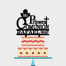 Персонализированные Mi Primera Comunión торт Топпер пользовательские дети имя Comunión Дата для детей Primera Comunión торт украшения YC128