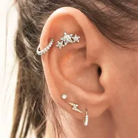 5PCs New Alloy Diamond Earrings Lightning Earings Set Earrings Earrings