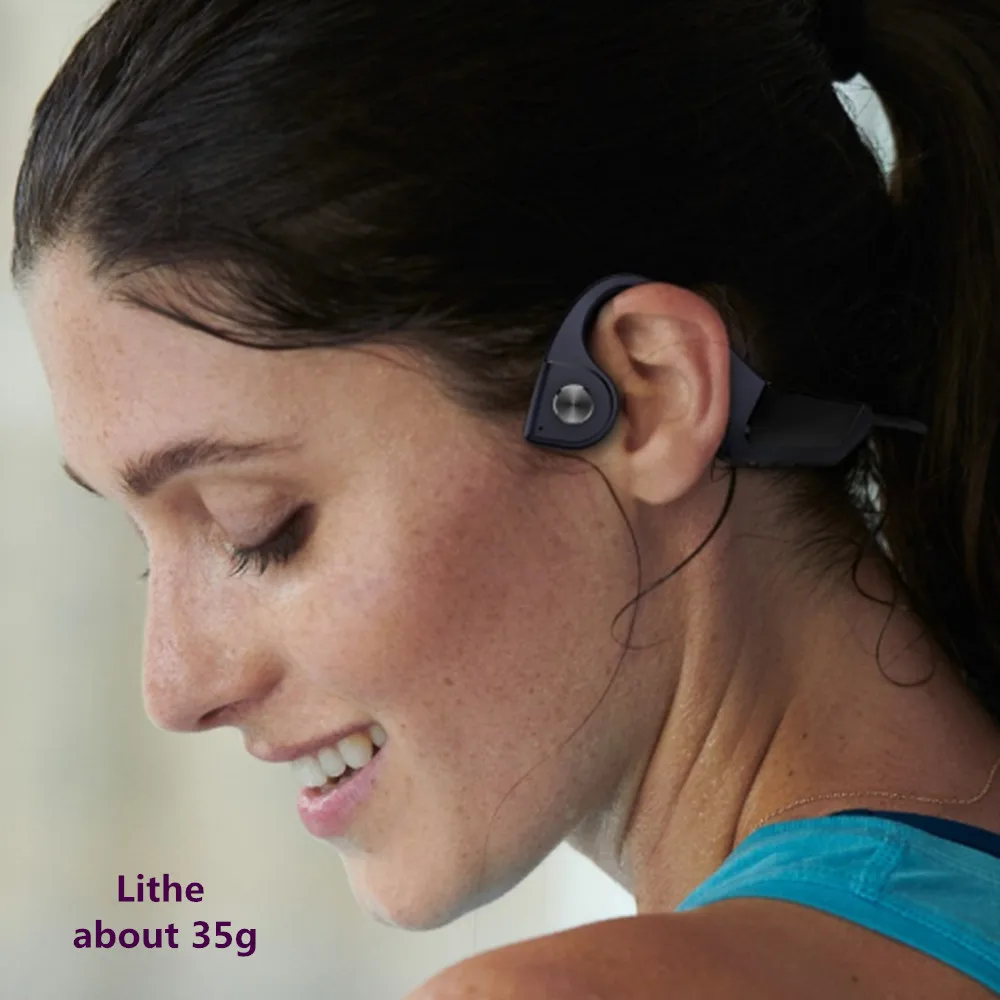 Tebe, серебристые, костные, проводящие Bluetooth наушники, шейные, спортивные, для бега, беспроводные наушники, водонепроницаемые, стерео гарнитуры
