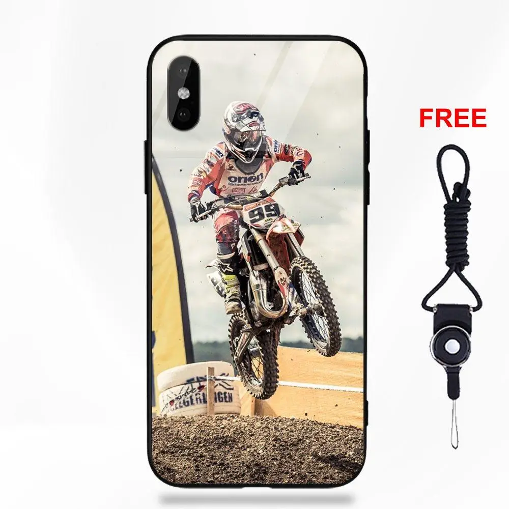 Для Apple iPhone 5 5C 5S SE 6 6S 7 8 Plus X XS Max XR Мягкий ТПУ оправа закаленное стекло Оболочка Чехол для телефона спортивный велосипед мотокросса камуфляж