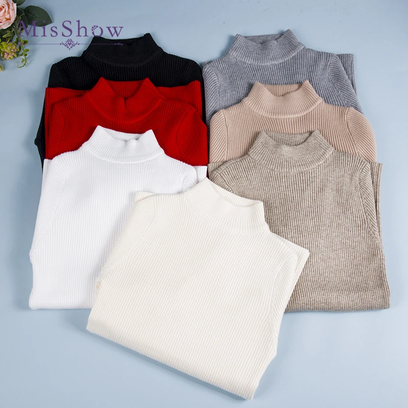 

Hot Selling Solid Sweaters Winter 2009 Collar High-collar Sweaters Jersey Knitted Fabrics Jersey Women