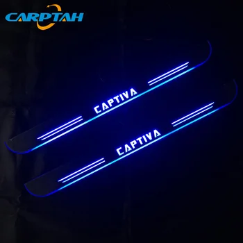 

CARPTAH Trim Pedal Car Exterior Parts LED Door Sill Scuff Plate Pathway Dynamic Streamer light For Chevrolet Captiva 2011 - 2015