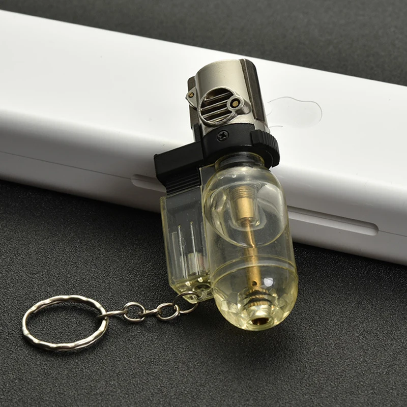 

Butane Gas Jet Key Ring Lighter Portable Spray Gun Nozzle Torch Cigarette Lighter Turbo 1300 C Windproof Cigar Pipe Outdoor