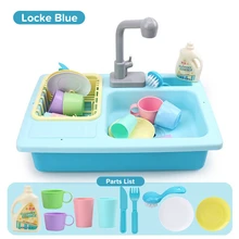 Kids Plastic Simulation Electric Dishwasher Sink Children Pretend Play Kitchen Set Toys Girls Child Dolls Access Birthday Gifts