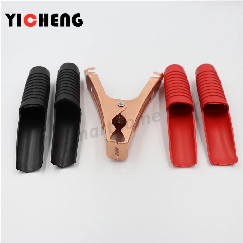 2Pcs red 2Pcs black 90MM Car battery fire clips High current alligator clips Large emergency battery clips Wire clips 100A