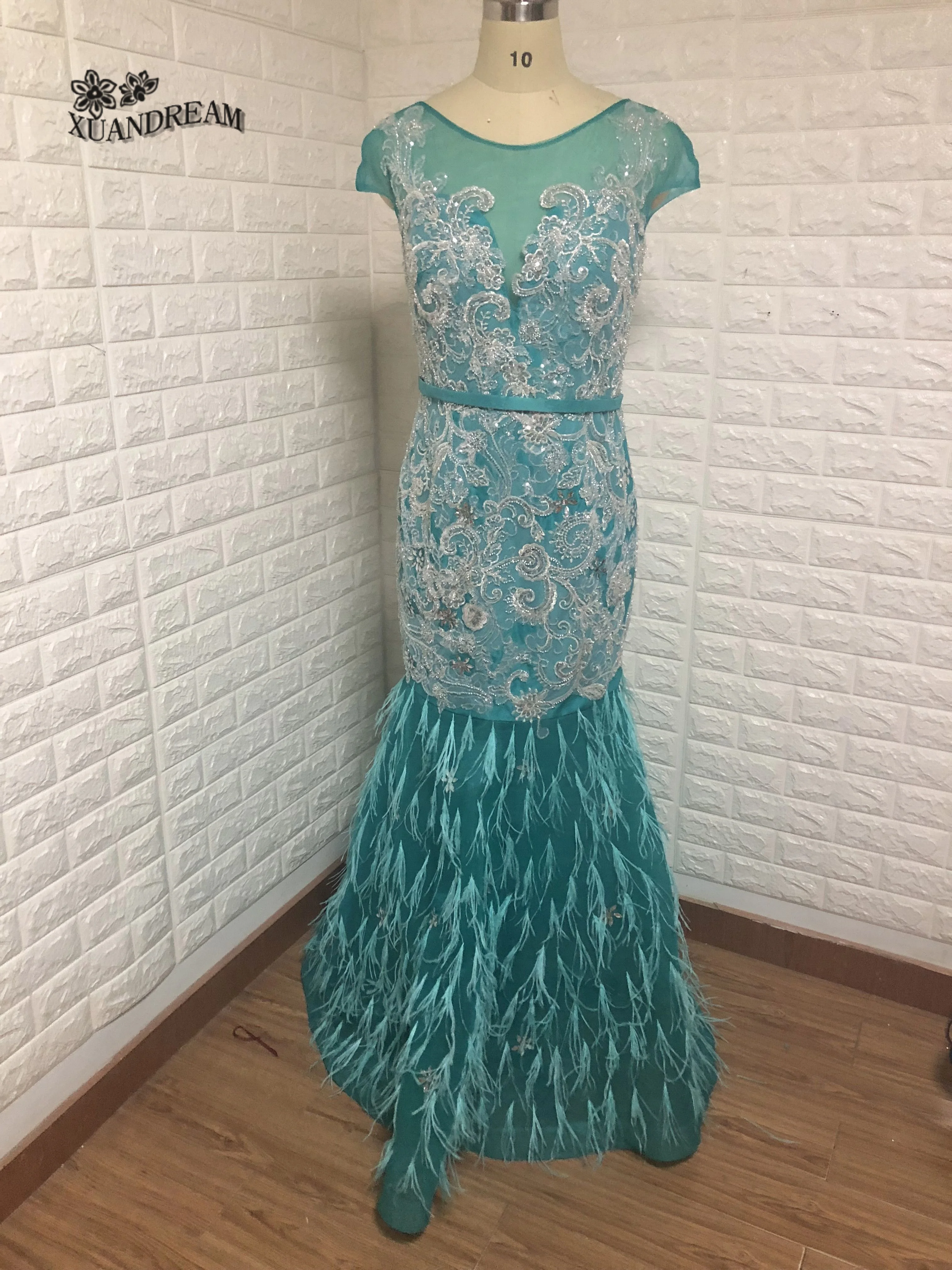 Настоящее вечернее платье с перьями vestido de formatura элегантное торжественное женское вечернее платье vestido de baile Длинные вечерние платья XD97