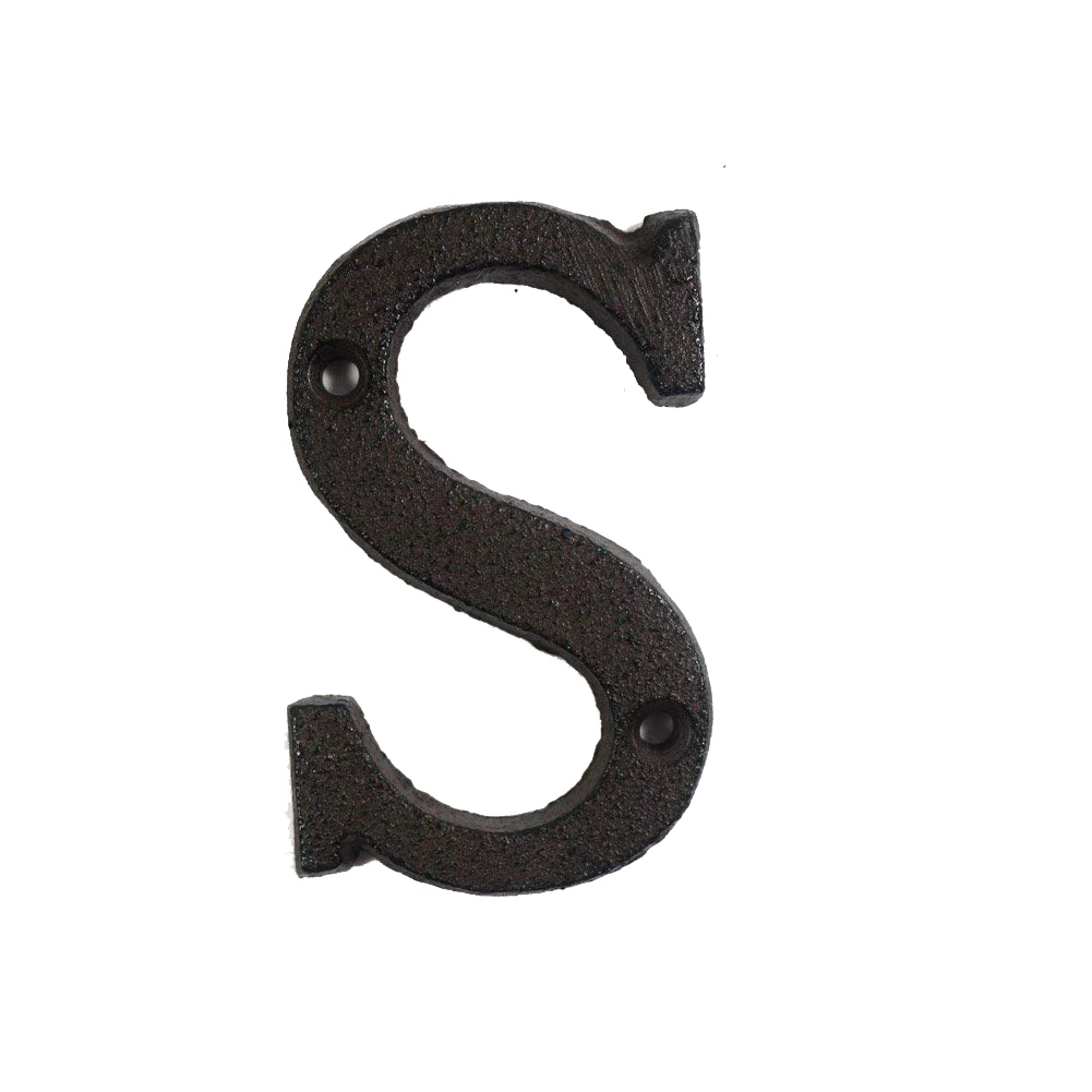 S Metal Letters Numbers Cast Iron Decoration House Sign Doorplate DIY Cafe Wall DIN889 - Цвет: S