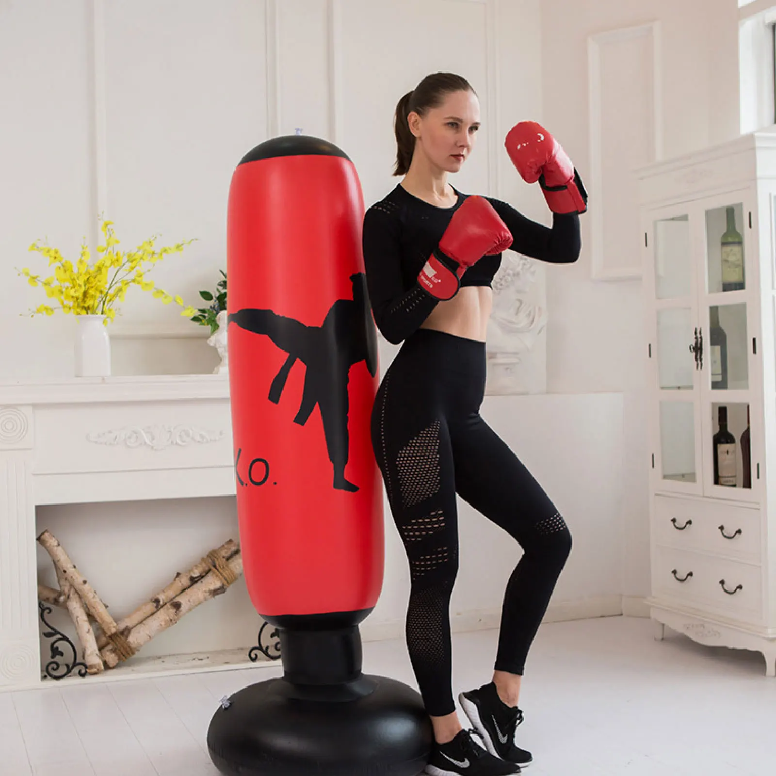 Adult Inflatable Free Standing Boxing Punching Bag Training Fitness Sport Stress 