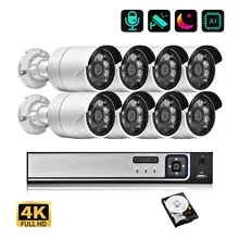 4K Ultra HD 8MP Security Camera System Motion Detection Color Night Vision 8CH POE NVR Video Surveillance Kit P2P IP Camera
