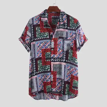 

Summer Fashion Men Hawaiian Shirt Short Sleeve Printed 2020 Casual Loose Button Tops High Quality Breathable Camisa Beach Shirts