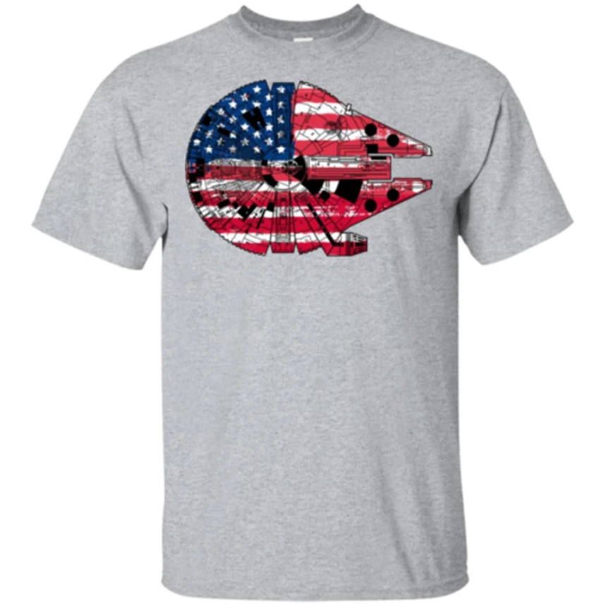 4Th Of July Star Wars Millennium Falcon United States Men T-Shirt S-3Xl High Quality Tee Shirt | Мужская одежда