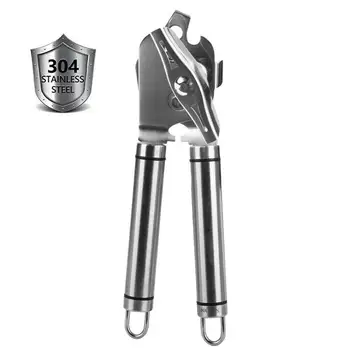 

304 Stainless Steel Can Opener Manual Food-safe with Built-in Bottle Opener Kitchen Useful Tools