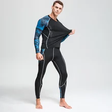 Мужской костюм термобелье Фитнес Спортивная одежда для тренировок компрессионные колготки для бега спортивные костюмы для мужчин спортивные костюмы комплект