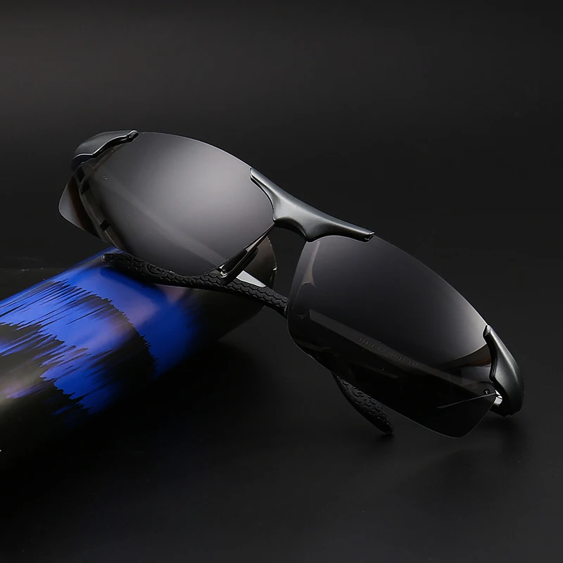

Semi-rimless Men Polarized Colorful Lenses Sunglasses Pilot Al-Mg Alloy Temple