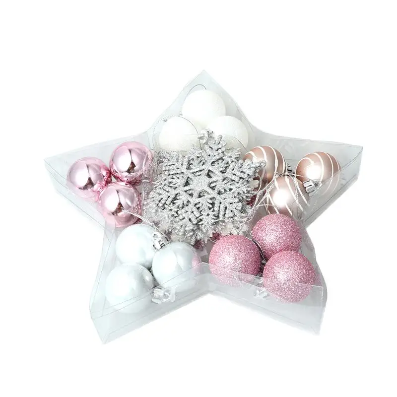 24 шт шаров измельченные серебряные розовые Висячие различные очаровательные рождественские шары Рождественская елка орнамент для офиса магазин дома