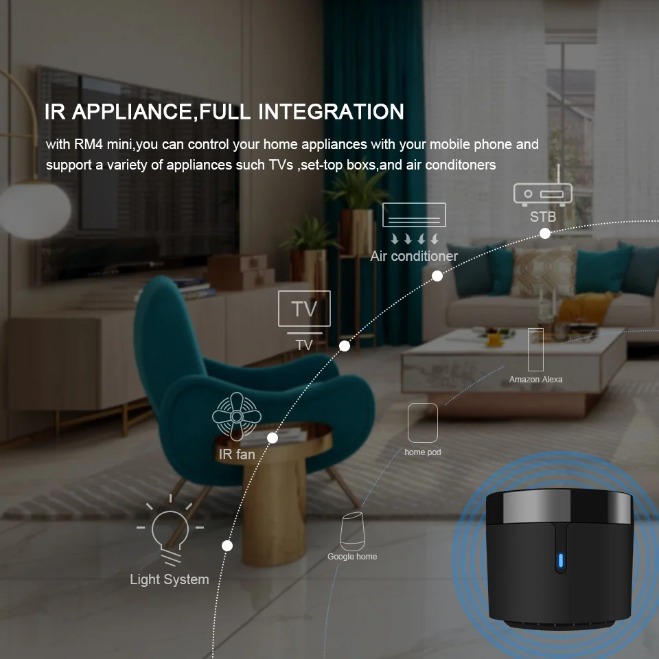 RM4mini Smart Infrared Home Remote control Aleax Voice Control Compatible with G