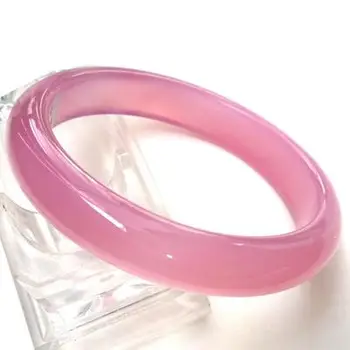 

Zheru Jewelry Natural Agate Chalcedony Pink 54-62mm Bracelet Elegant Princess Jewelry Gift for Mother to Girlfriend