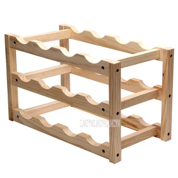 

3 Layer Red Wine Rack Wooden Bottle Holder Mount Bar Solid wood Shelf Folding Wood Wine Rack Alcohol Neer Drink Bottle Holder
