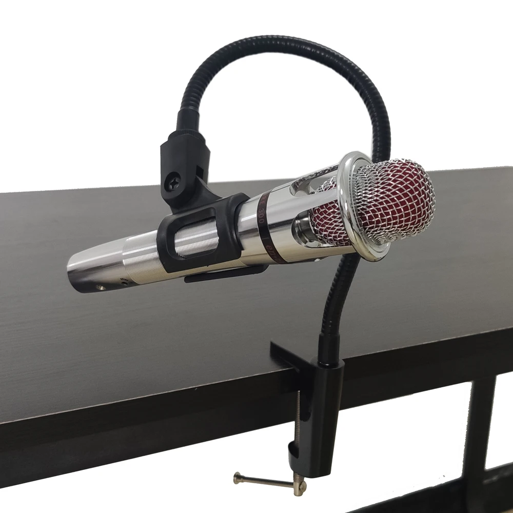 Flexível do Microfone do Gooseneck com Braçadeira de Mesa para o Equipamento de Transmissão ao Vivo do Estúdio da Radiodifusão Suporte Transmissão Vivo do Estúdio da Radiodifusão de ao - Image 4