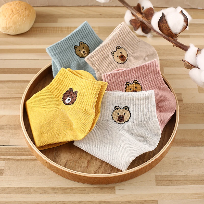 

Cute Harajuku Animal Socks Women Summer Korean Cat Bear Rabbit Funny Low Cut Ankle Sock Happy Sox