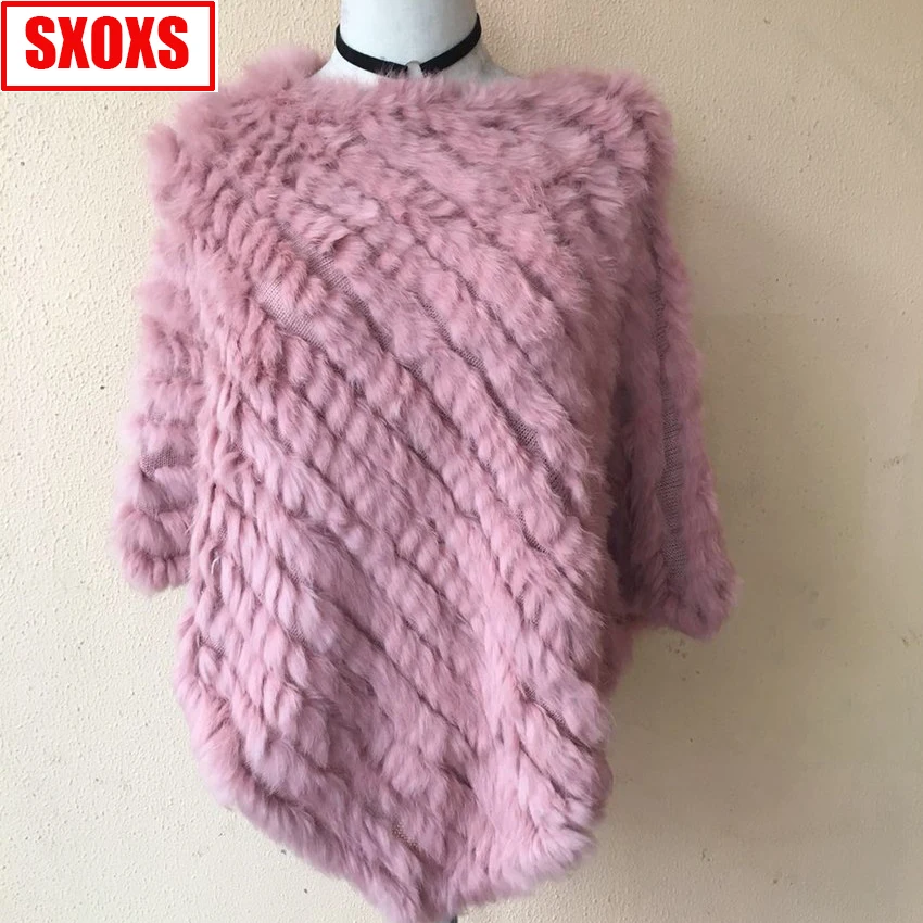Женское Вязаное пончо из натурального кроличьего меха сезон весна-осень 2019 |