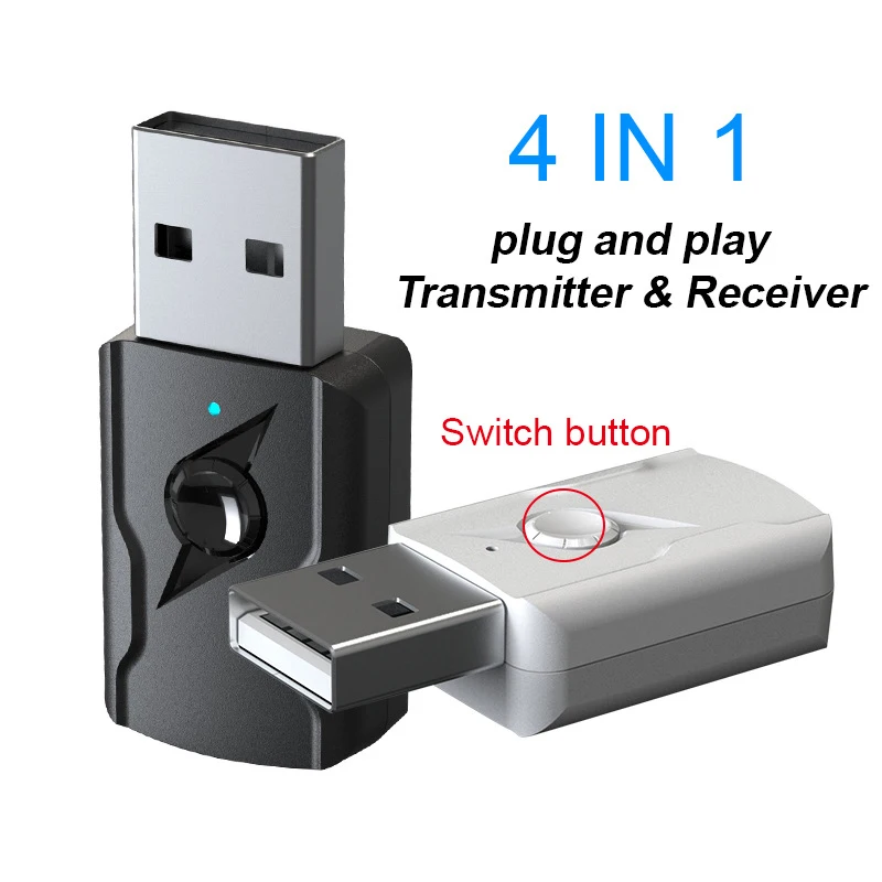 Adaptador USB 4 en 1 Bluetooth 5,0, Receptor AV Transmisor Inalámbrico Bluetooth para PC, TV, coche, adaptadores de teléfono móvil y convertidores TXTB|Adaptador inalámbrico| - AliExpress