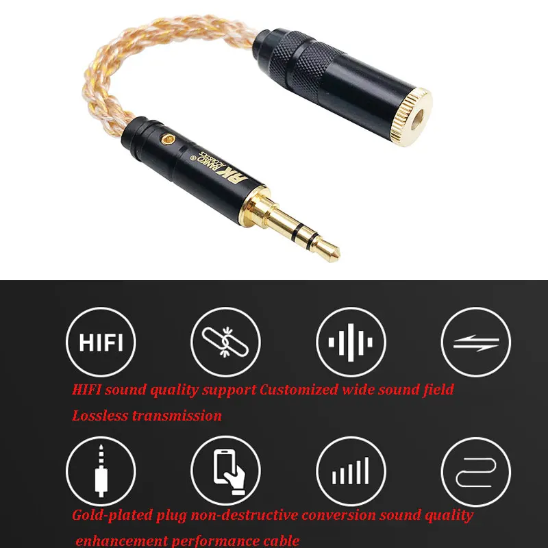 소프트 단결정 구리 Hifi 오디오 변환 케이블, 3.5 2.5mm, 4.4mm 균형 케이블, HD 무손실 사운드 오디오 케이블, 8 가지