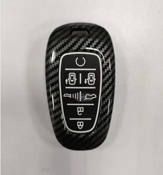 

New Carbon Fiber ABS Car Key Case Key Cover for Hyundai Nexo Sonata 2019 2020 7button key