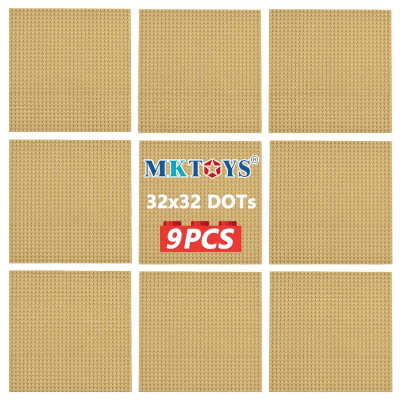 MKTOYS 9 шт. кирпичики 32*32 точек алюминиевая плита горячего отжига классический строительных блоков