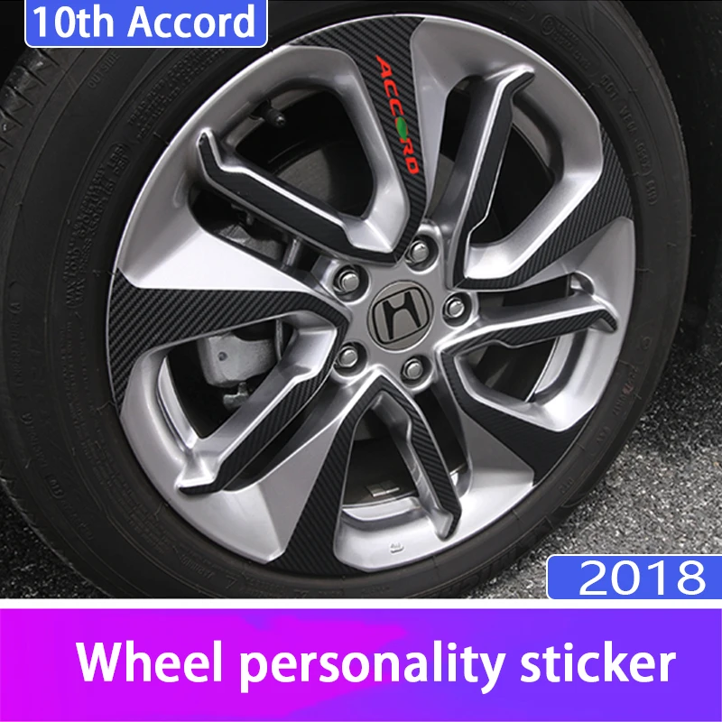 Автомобильные наклейки на колеса из углеродного волокна декоративные для Honda 10
