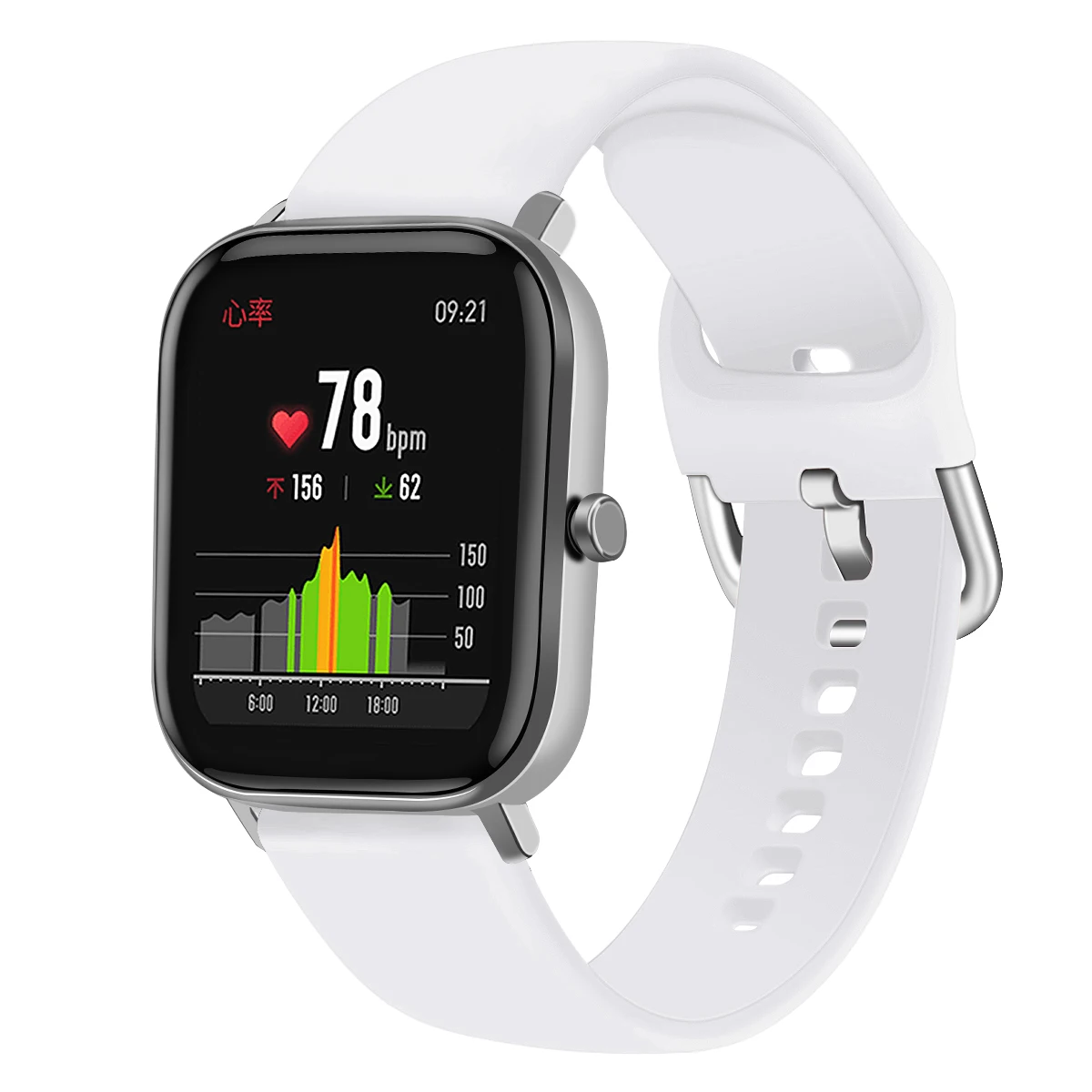 Ремешок для часов Amazfit Bip-GTS, Прямой силиконовый ремешок для часов Amazfit bit, аксессуары для часов 20 мм - Цвет: White