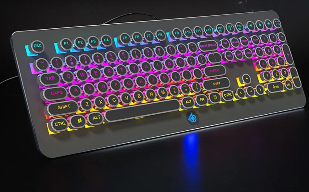 Ретро СТИМ панк механическая клавиатура, 108 клавиш, RGB подсветка Пылезащитная фиксированная клавиатура AXIS, полный ключ без коллизии 1011