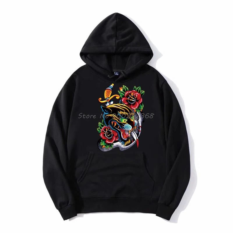 Sudadera con capucha para hombre, de con estampado de Pantera, rosa, espada, tatuaje, Old Nerd, Harajuku|Sudaderas con capucha y sudaderas| - AliExpress