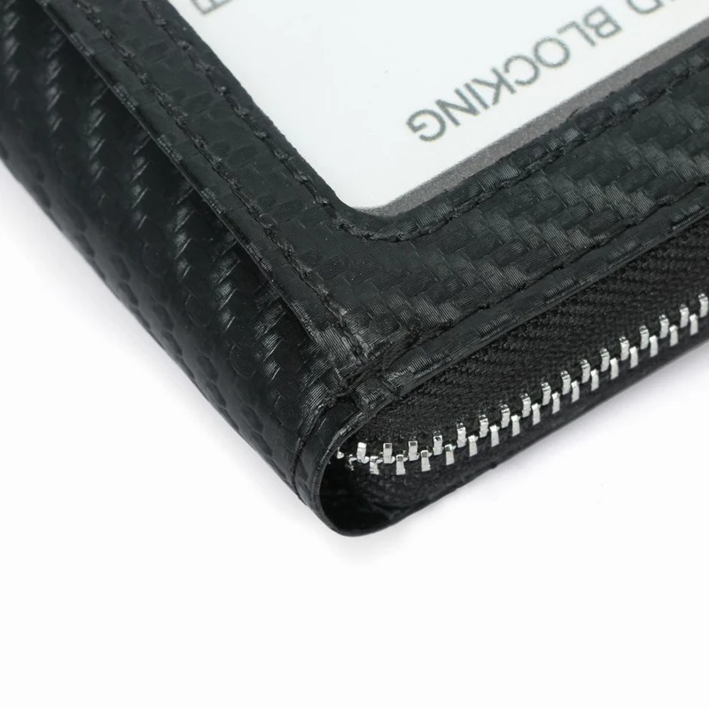 RFID Блокировка из натуральной кожи кредитный кошелек с отделами для карт безопасности путешествия бумажник для визиток держатель молнии банковских и идентификационных кредитных карт