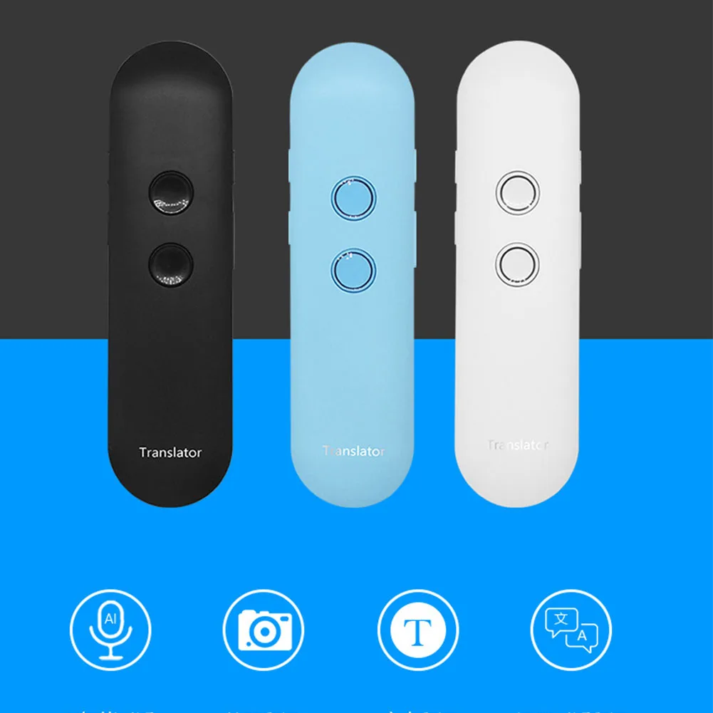 Bluetooth быстрая фотосъемка Смарт двухсторонний беспроводной бизнес-путешествия портативный ручной обучения многоязычный голосовой переводчик