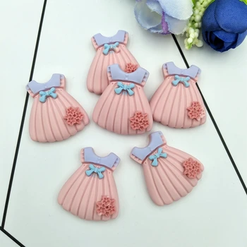 

8pcs Kawaii Resin Cabochon Princess skirt Flat back Miniature pattern applique DIY Wedding scrapbook craft