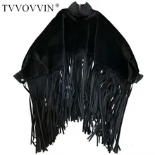 TVVOVVIN Женское пальто со стоячим кисточкой рукав "летучая мышь" женское черное пальто черное необычное винтажное зимнее пальто 2019New модное сексуальное B298