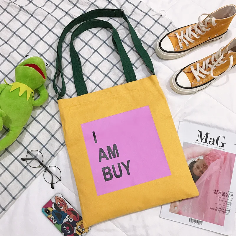 Импортные товары, стиль, трендовая парусиновая сумка с буквами, INS, сумка через плечо, холщовая, женская, Студенческая, учебная, наплечная Ткань B