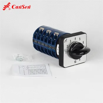 

Cansen LW26-32 Fig.3 Ith 32A Rotary Cam Switch 10 position Motor Switch, Welding machine switch.
