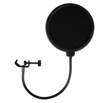 

Professional clamp on microphone Pop Filter bilayer recording spray guard double mesh screen windscreen recording studio