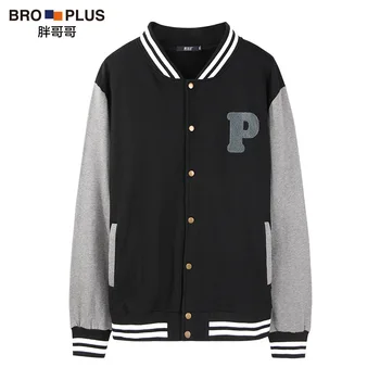 

Large Size Baseball Uniform Men's plus Tide Fat Autumn Coat Fat Loose Sportswear Men's Casual