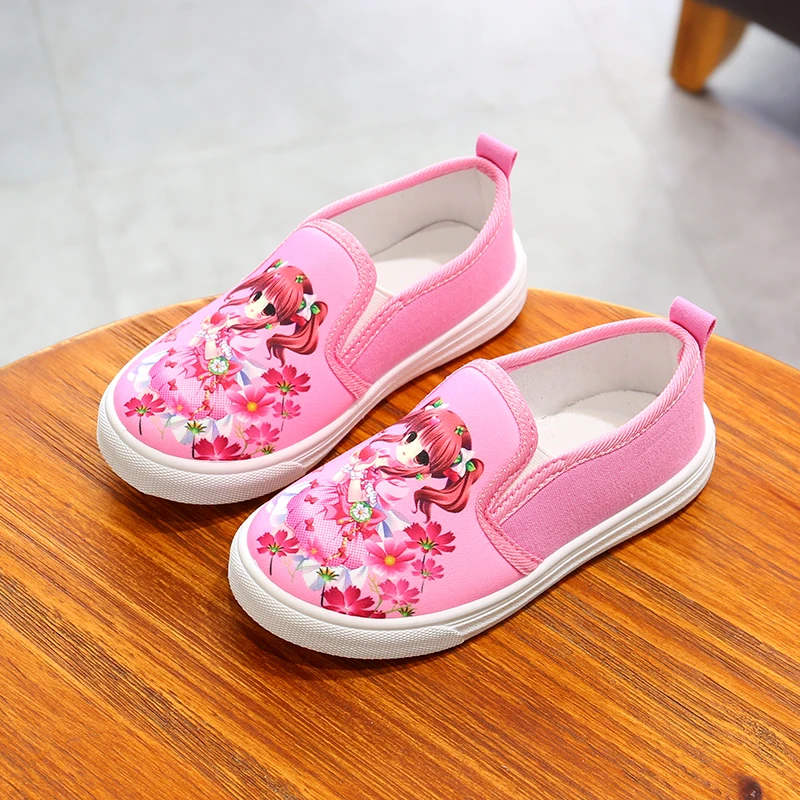 Осенние детские лоферы; кроссовки для девочек; детская парусиновая обувь на плоской подошве с рисунком; модная дышащая удобная обувь; SSJ028