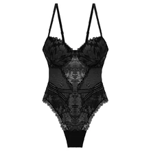  Dotey Popsy Sexy Bodysuit For Women Padded Cup Push Up Floral Pattern Underwire One-piece Lingerie For Women 