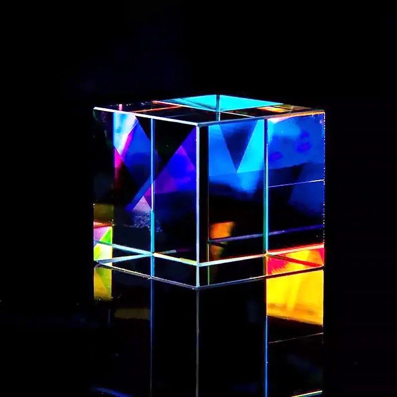 127mm Hexahedron Prism Optical Bright Color Light Splitting Prism Glass