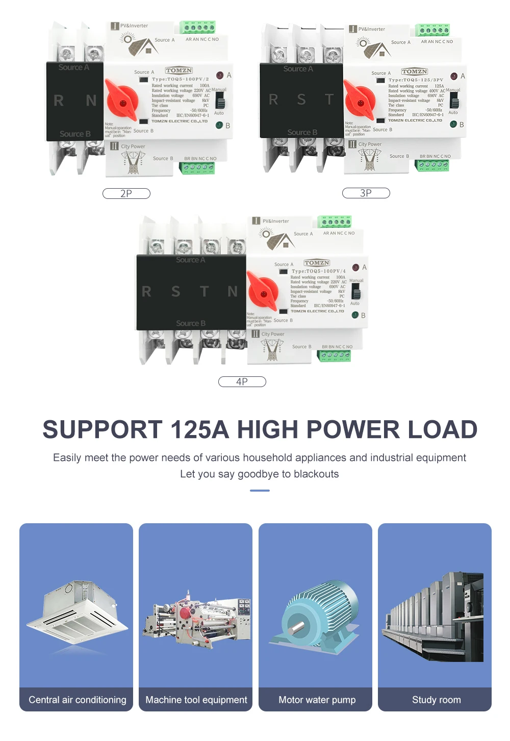 din rail ats para pv inversor seletor de transferência automática de dupla potência interruptores ininterruptos