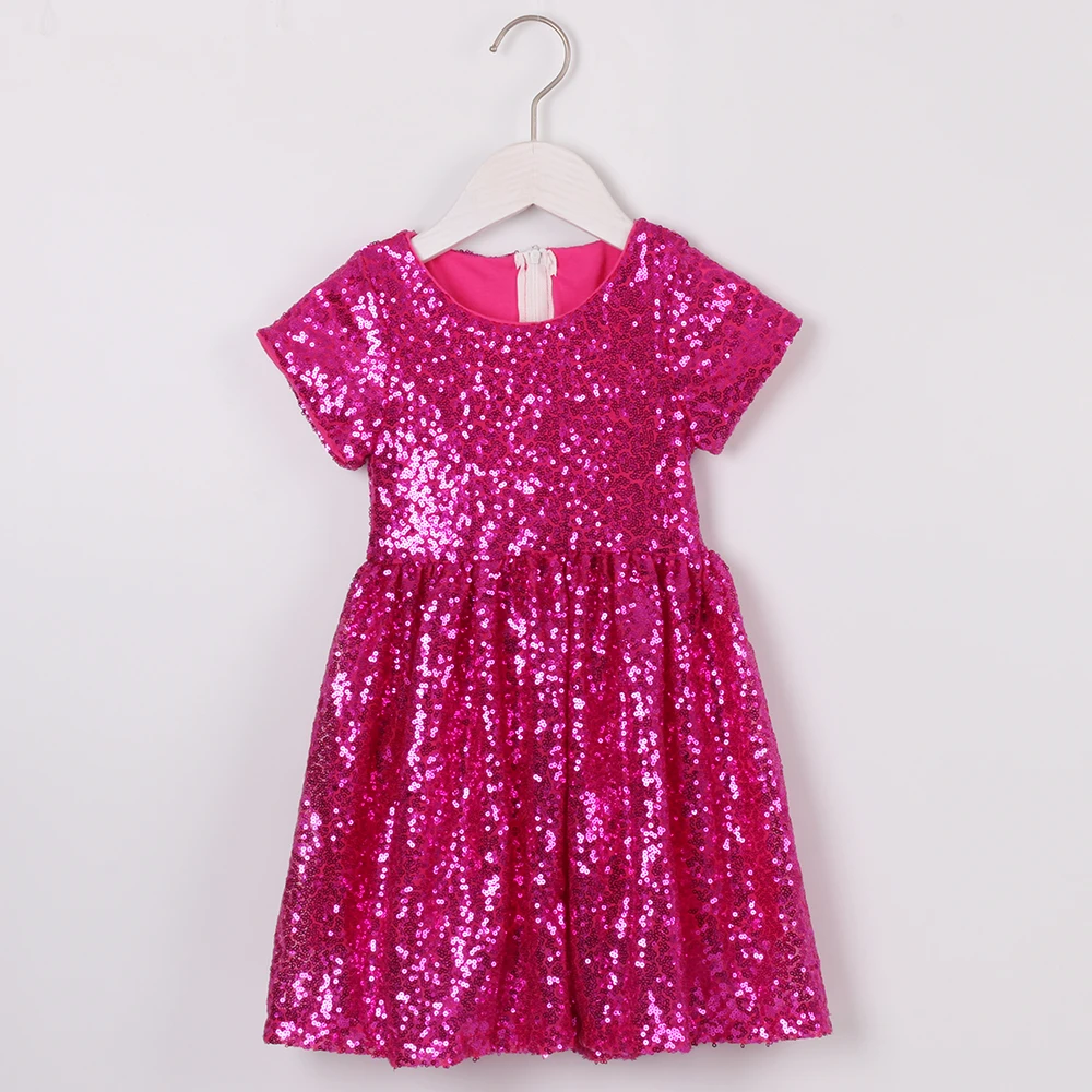 

Sequin Dress Girls Kids Princess Glitter Dress Pink Toddler Girl Summer Dress Birthday First Communion Dresses Girls Party Dress