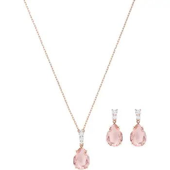 

SWA [spot] MINA BEAR2019 fashion romantic royal pink crystal necklace pendant set send girlfriend gift 5414695