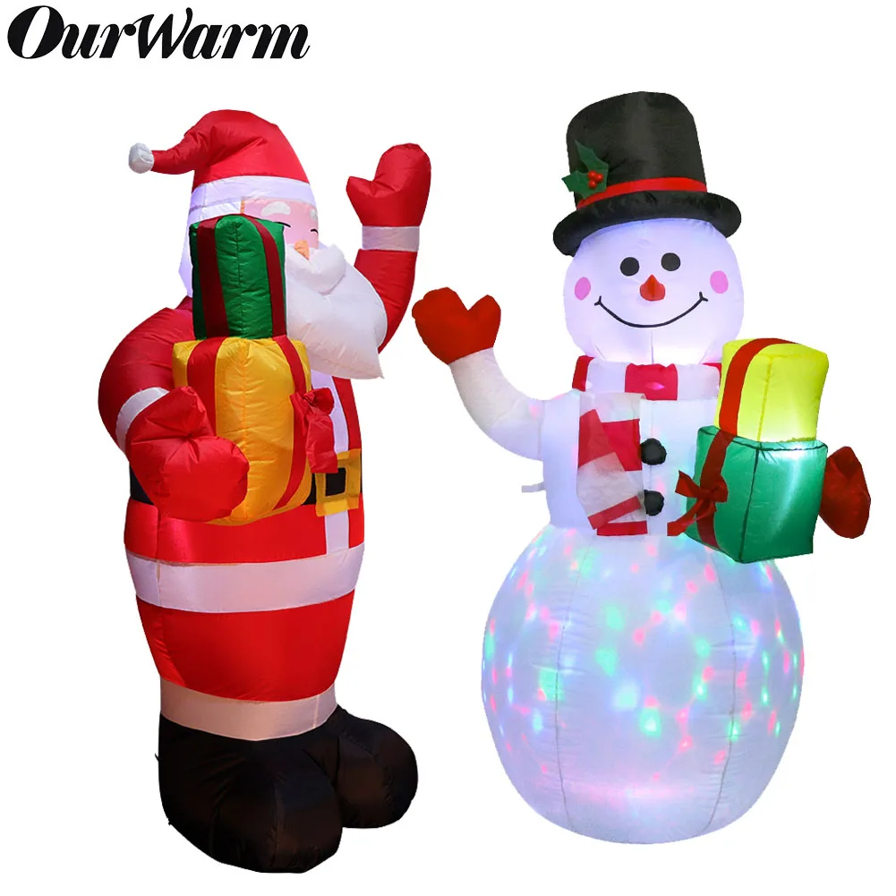 Рождественская надувная игрушка OurWarm с приветствием снеговиком Санта-Клаусом 5